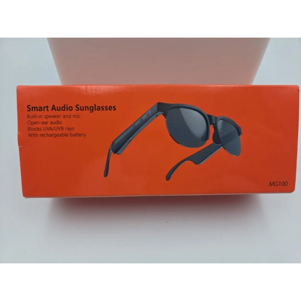 MG100 Smart Audio Sunglasses Open-Ear w/ Speaker Mic, Rechargeable, Gray Lens